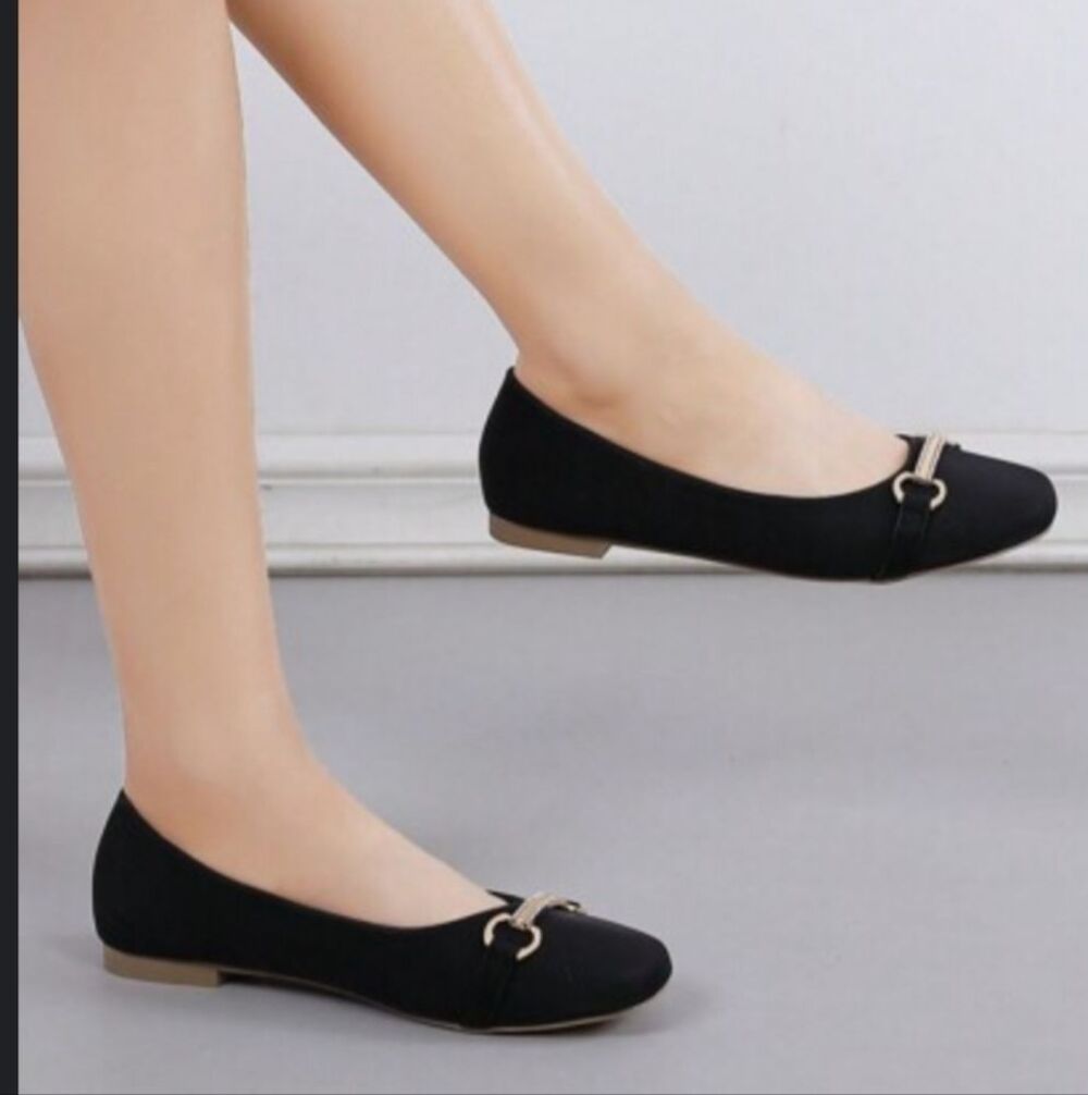 BRAND NEW LUCITA GOLD BOWNOT DESIGN WOMEN"S FLAT